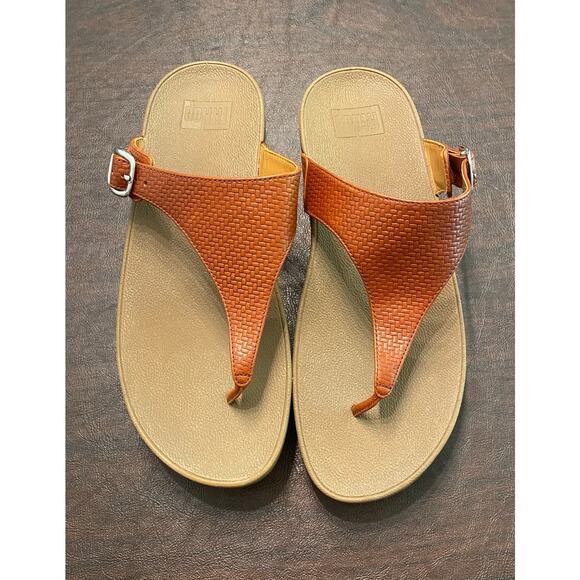 NWOB Women's Fitflop The Skinny Sandal Dark Tan Size 10 Comfort APMA Approved - Picture 1 of 7